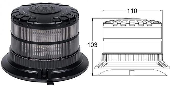 FARO FULL LED 12/24V CALAMITATO C/INT SU SPINOTTO