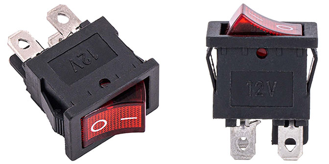 INTERRUTTORE MINI LUMINOSO 12-24V 20AH ROSSO