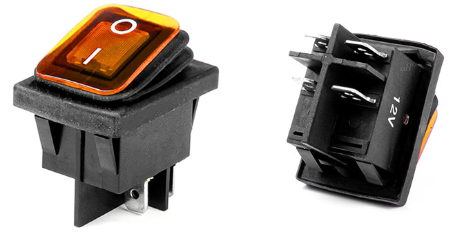 INTERRUTTORE LUMINOSO 12-24V 20AH ON>OFF ARANCIONE
