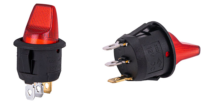 INTERRUTTORE MINI LUMINOSO 12-24V 20AH ROSSO